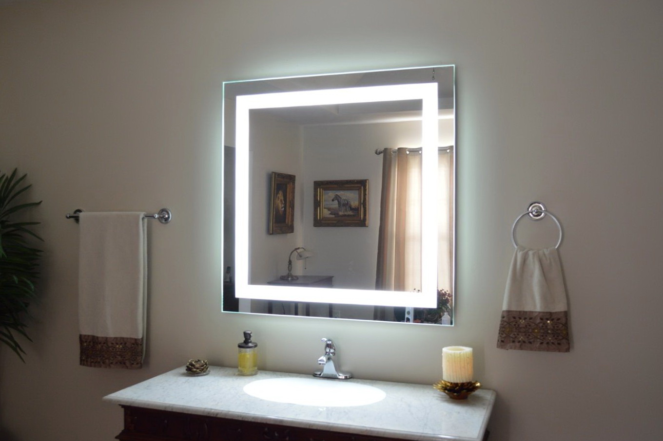 Wall Mount Led Lighted Bathroom Mirror Vanity Defogger 2 Vertical Lights Rectangular Touch Light Mirror HWC Decorative Mirrors L48450349 [L48450349] - 87.51 : decorative door sticker 3d self adhesive ghost horror deursticker ghost stickers on the doors waterproof door mural wallpaper 6 Door Stickers