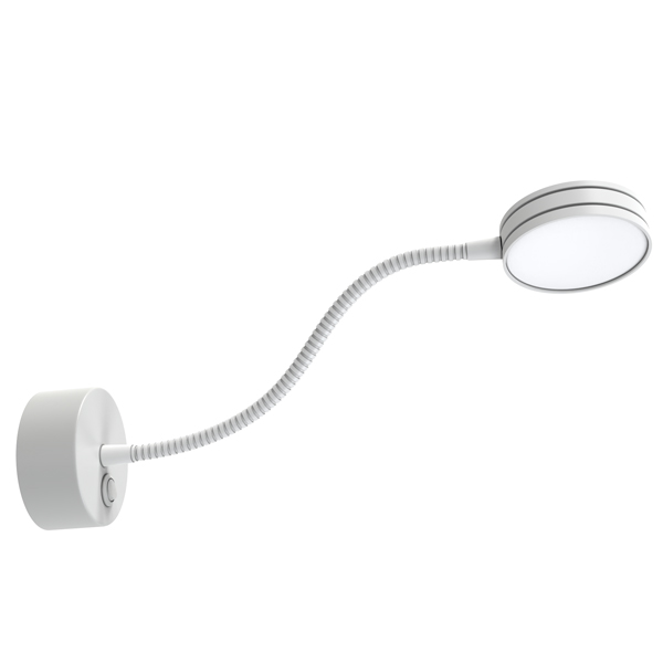 Indoor modern hotel home bedroom white led wall light gooseneck sconce flexible arm bedside reading wall lamp