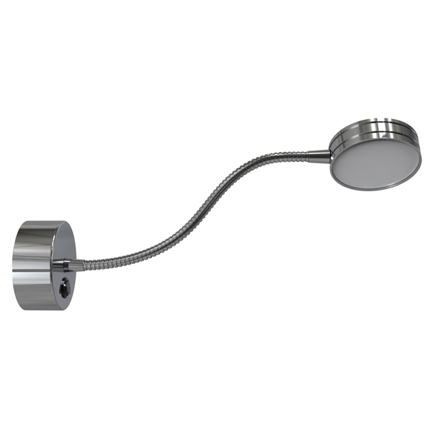 Indoor modern hotel home bedroom Chrome led wall light gooseneck sconce flexible arm bedside reading wall lamp