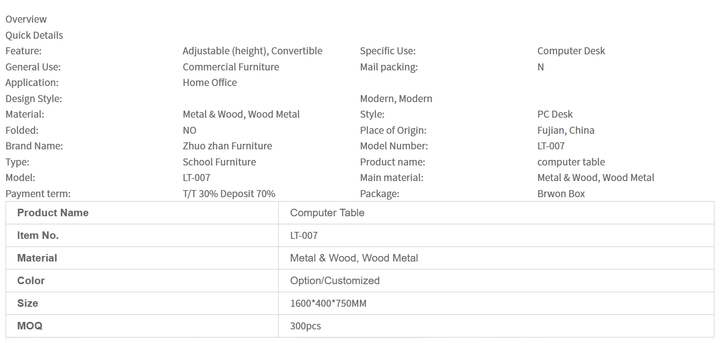 2021 New Popularity Hot Sale Products Multifunctional Simple Computer Study Table