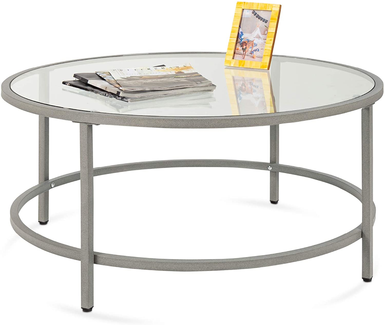 Modern Design Modern Round Tempered Glass Accent Side <a href='/coffee-table/'>Coffee Table</a> For Living Room