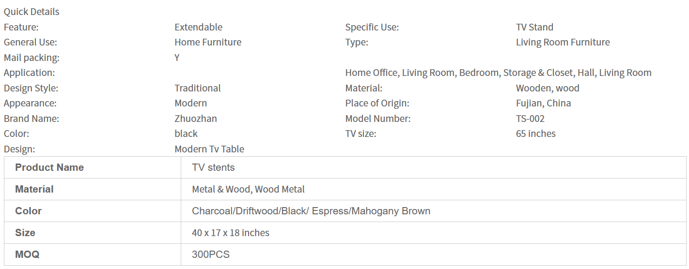 Home Living Room Apartment Table Set Wood Coffee Table Tv Media Stand Table With Metal Legs