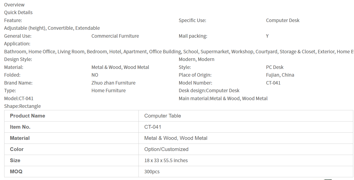 Wood Grain Finish Computer Desk with Storage Shelf and Black Metal Frame